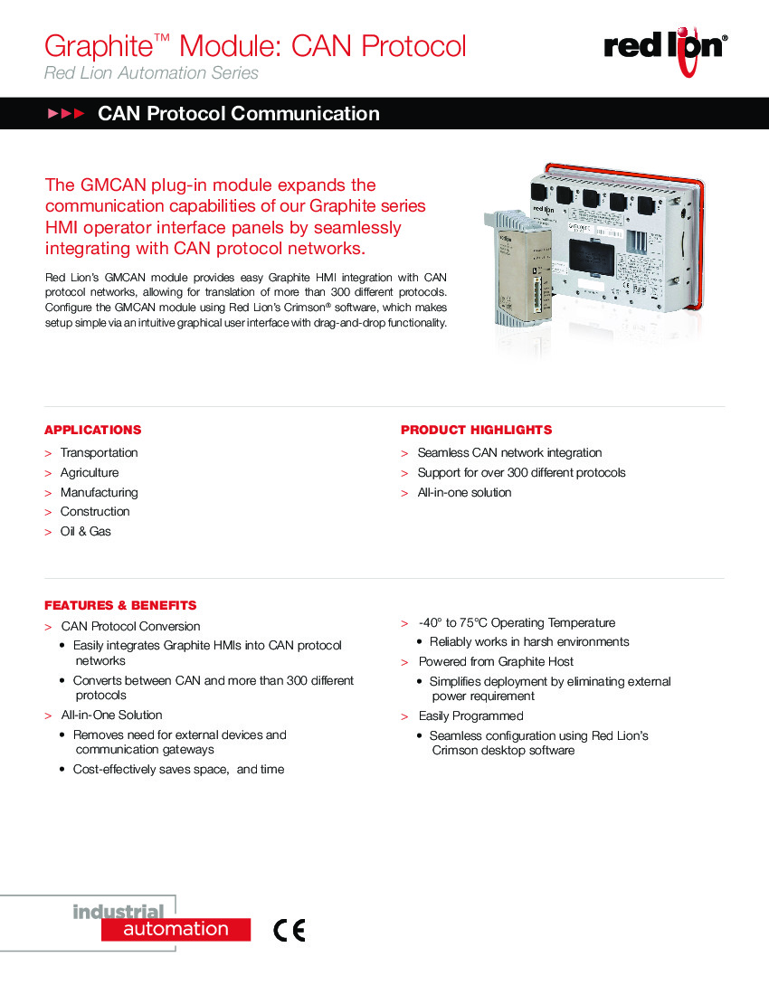 First Page Image of GMCAN Module Data Sheet.pdf